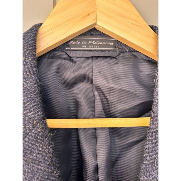 Bert Pulitzer Blazer 44R Blue Brn Herringbone 100% Lambs Wool Suit Coat Jacket - Picture 6 of 8